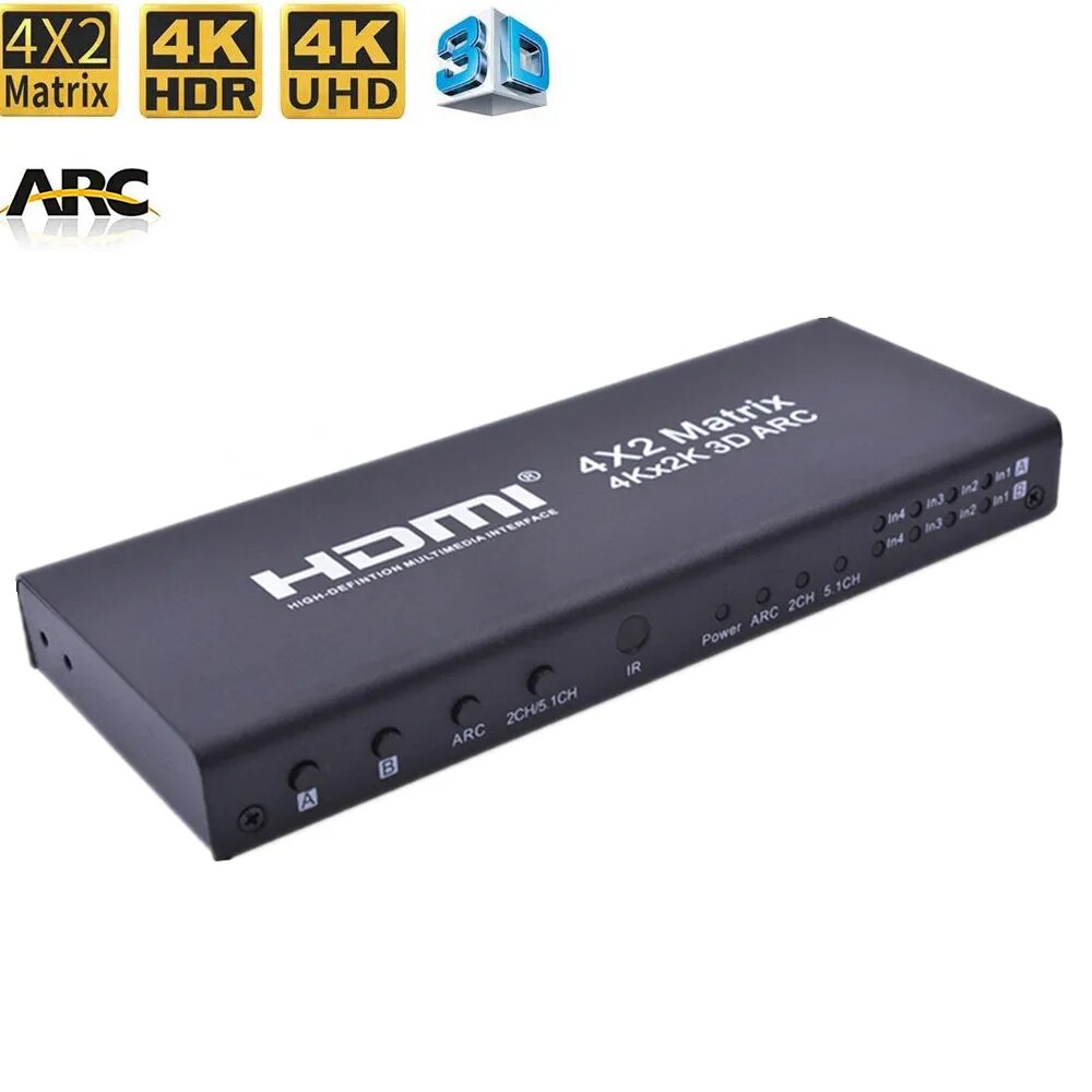 HDMI Ʈ 4x2 ġ й, 4K x 2K, HDMI 2.0 Ʈ,  ARC , HDCP 2.2 IR  
